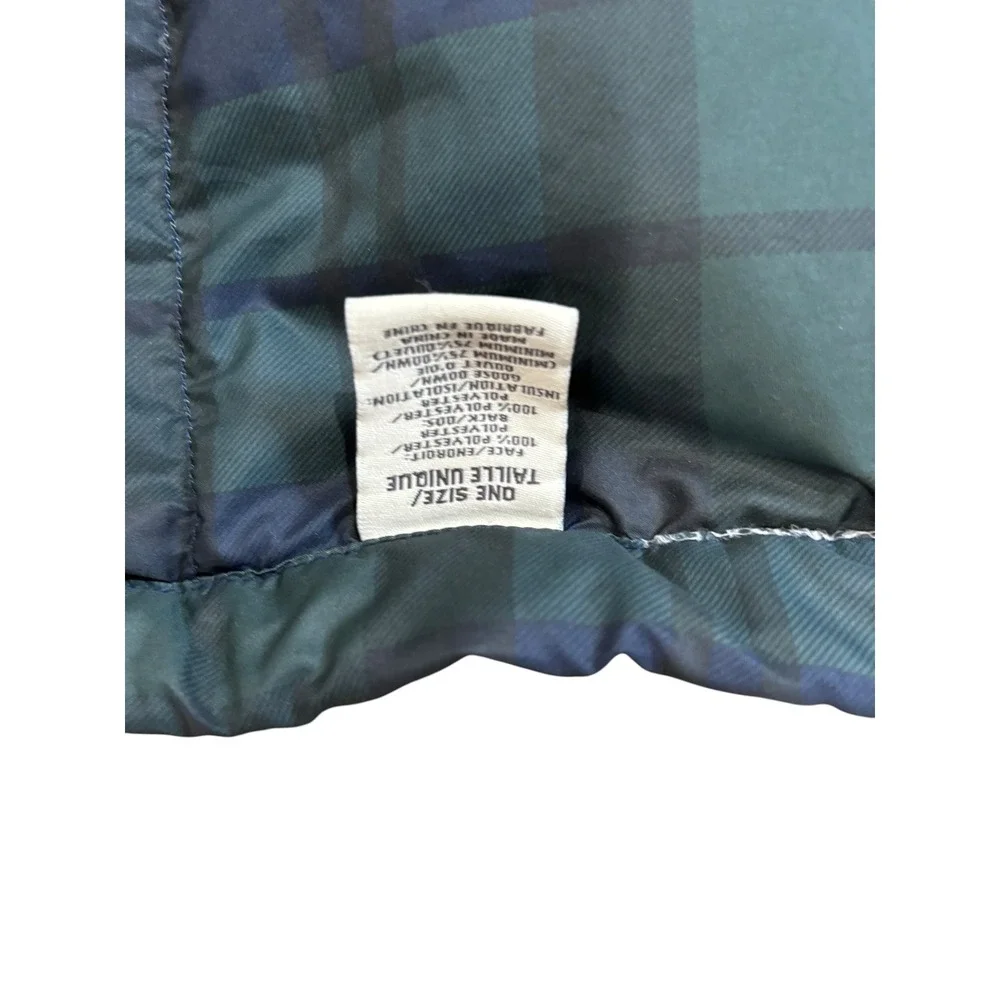 Eddie Bauer Down Fill Quilted Blanket Green Blue Plaid TARTAN PLAID 50